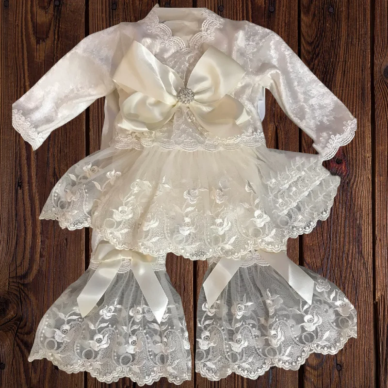 Price Reduction Lucia Velvet Set in Ivory