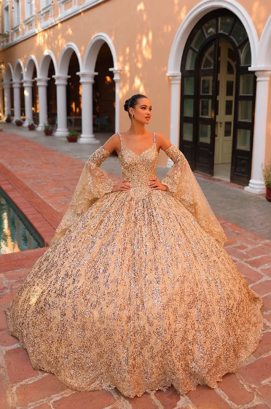 Price Reduction Amarra 54303 Long Glitter Ball Gown Quinceanera Dress