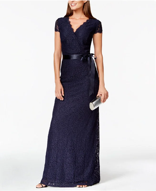 Blowout Deals 12 - adrianna papell navy lace scalloped gown