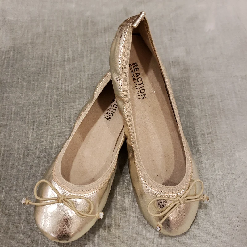 Online Only Tap Gold Ballet Flat