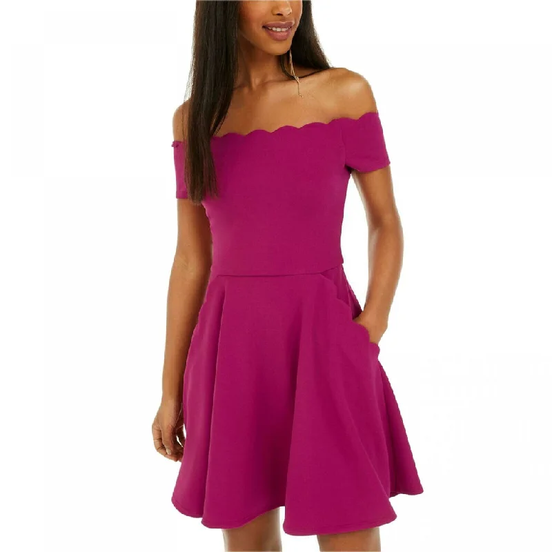 Limited Time Offer 7 - b. darlin pink scalloped off the shoulder dress
