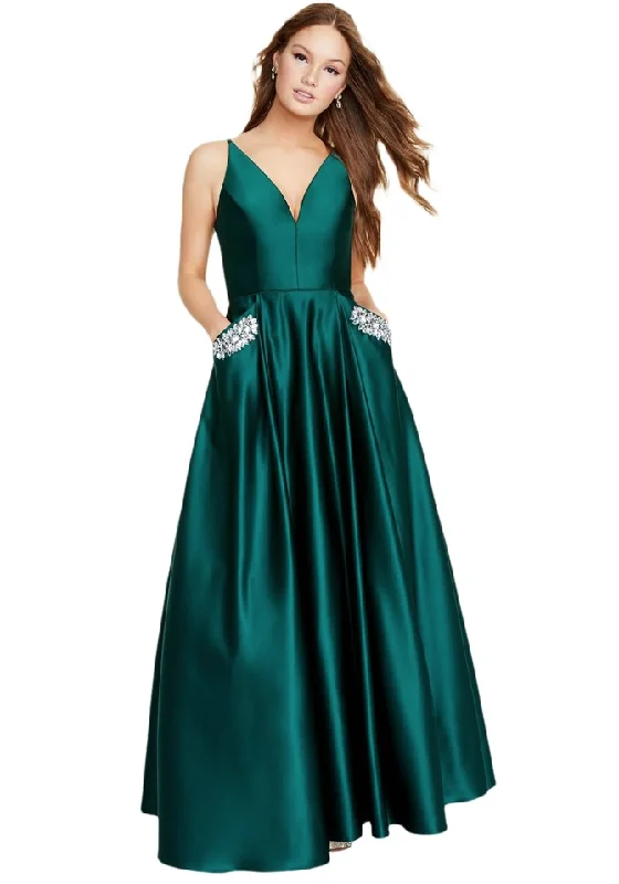 Early Bird Discount blondie nites teal satin ball gown