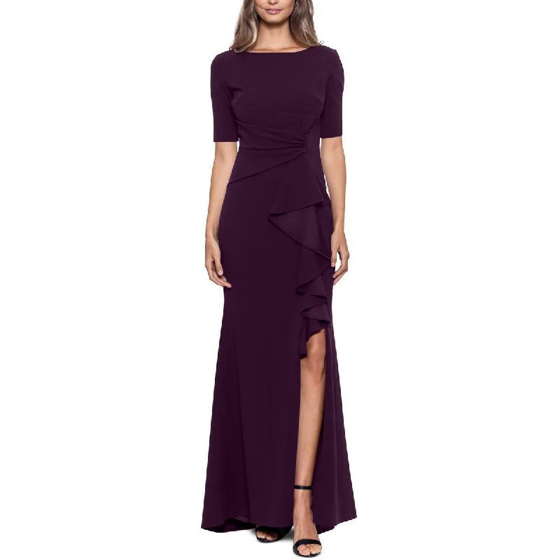 Act Fast 6 - betsy & adam purple cascading ruffle gown