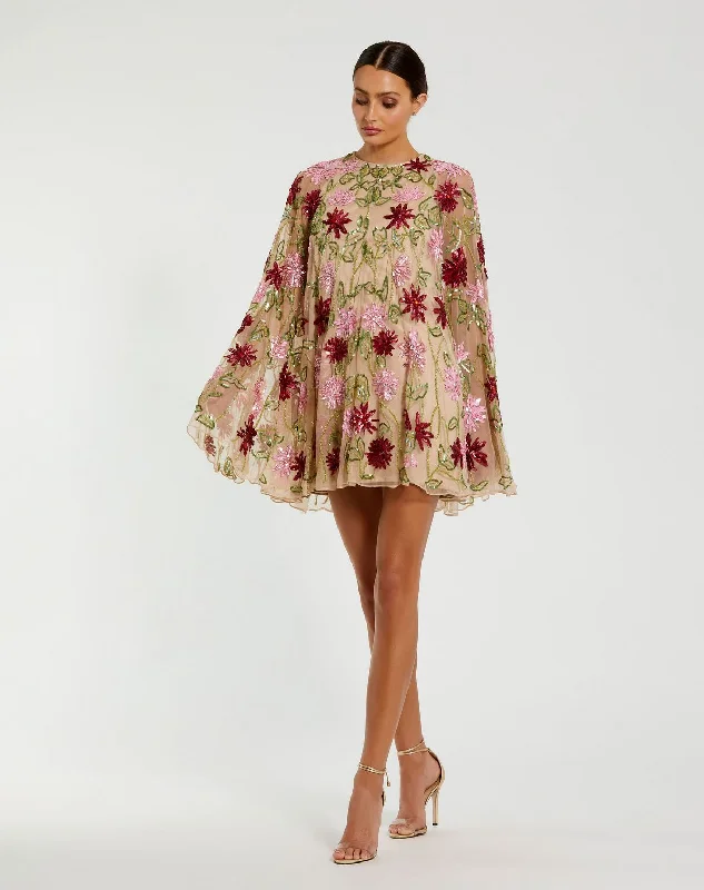 Act Now Mac Duggal 6123 Short Sequin A Line Mini Cocktail Dress