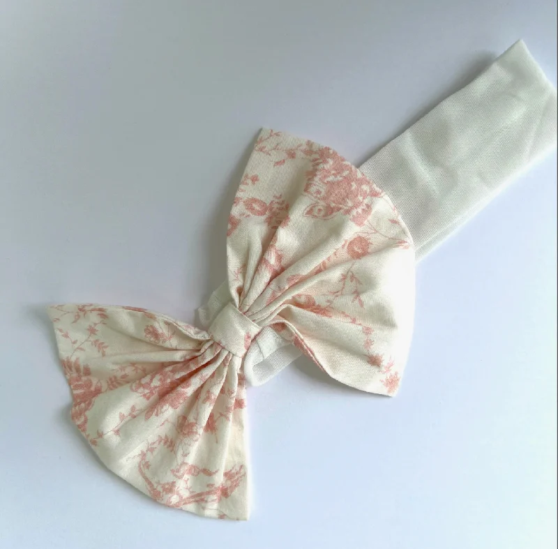 Stock Up and Save Pink Toile Elastic Headband