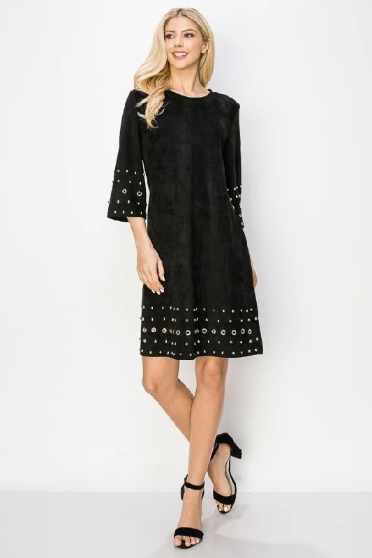 Today’s Deal Aileene Stretch Suede Dress with Grommets