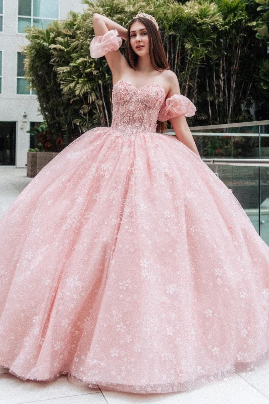 Crazy Savings Long Ball Gown Glitter Print Sweetheart Quinceanera Dress