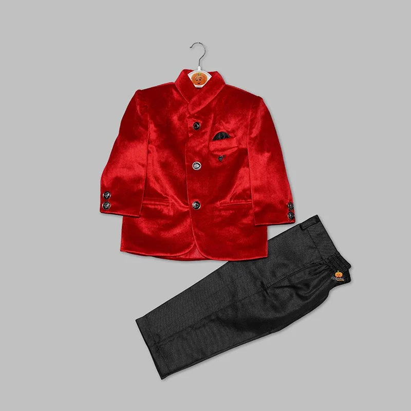 Sale Event Red Velvet Jodhpuri Suit For Boys