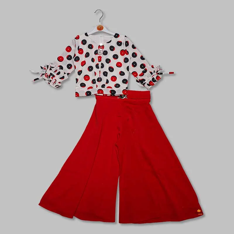 Unmissable Offer Red Plazo Suit For Girls