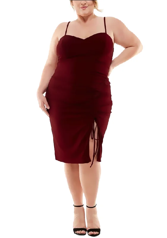 Final Sale 18W - city studio burgundy ruched party dress