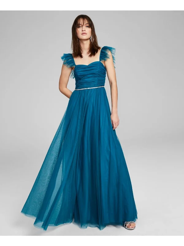 Blowout Sale 3 - city studio teal ruched tulle gown