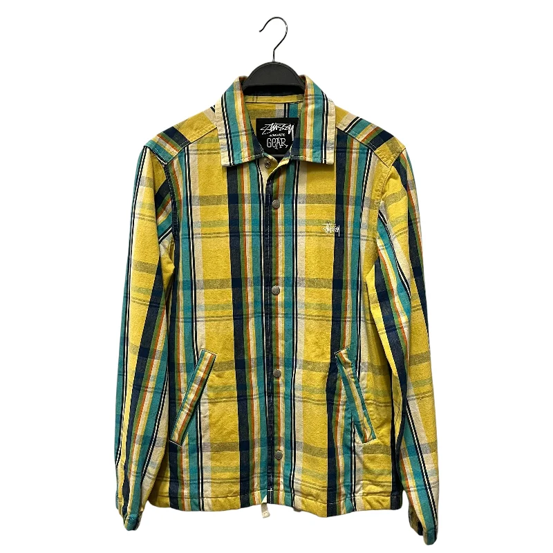 Final Markdown STUSSY/Jacket/M/Cotton/YLW/Plaid ZIp-Up