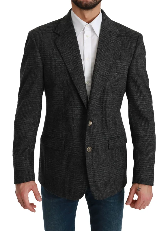 Deal of the Week Dolce & Gabbana Elegant  Plaid Virgin Wool Men's Blazer