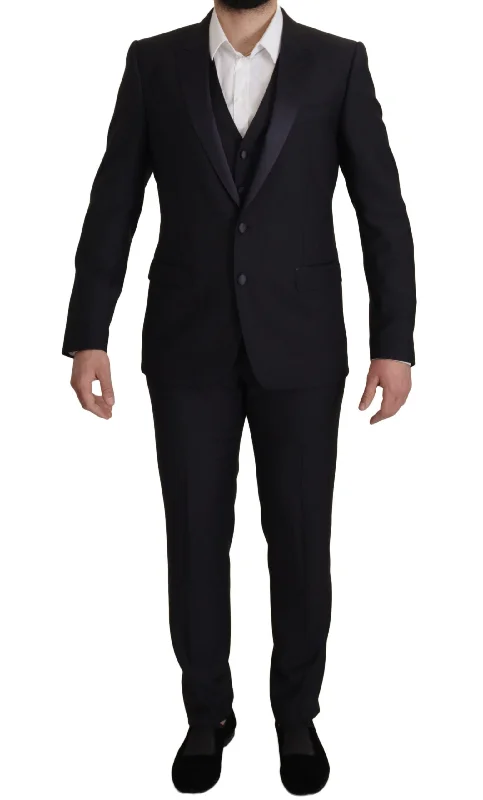 Huge Discounts Dolce & Gabbana Elegant  Three-Piece Wool Blend Men's Suit