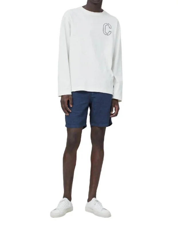 Customer Appreciation Sale Drawstring Linen Shorts In Black Navy
