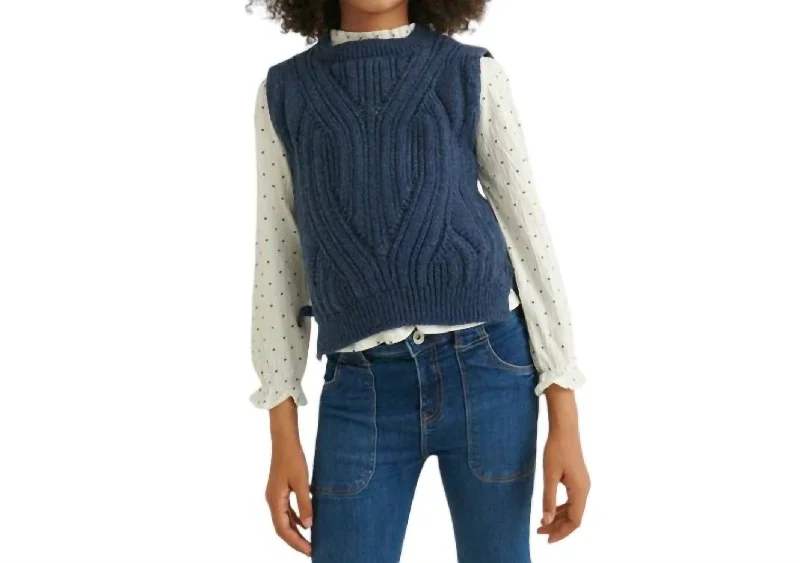 Unbeatable Prices Girl's Eclipse Knitted Vest In Blue