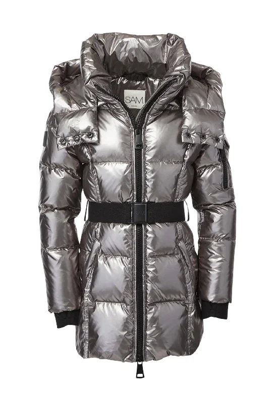 Customer Appreciation Sale Girls' Soho Belted Down Puffer Jacket In Grey