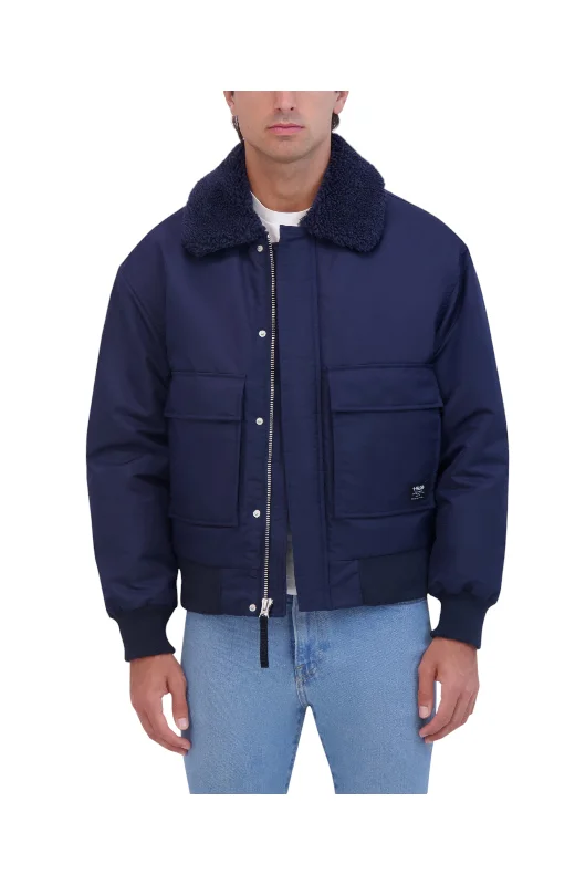 Clearance Items Hudson Jeans Men's Aviator Jacket With Sherpa Collar And Cargo Pockets Clearance Items Hudson Jeans Men's Aviator Jacket With Sherpa Collar And Cargo Pockets