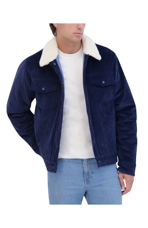 Weekend Flash Sale Hudson Jeans Men's Corduroy Trucker Jacket With Sherpa Collar