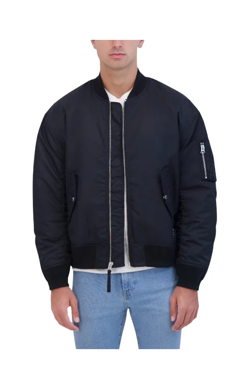 Major Savings Hudson Jeans Men's Ma-1 Military Bomber Jacket With Knit Collar And Cuff