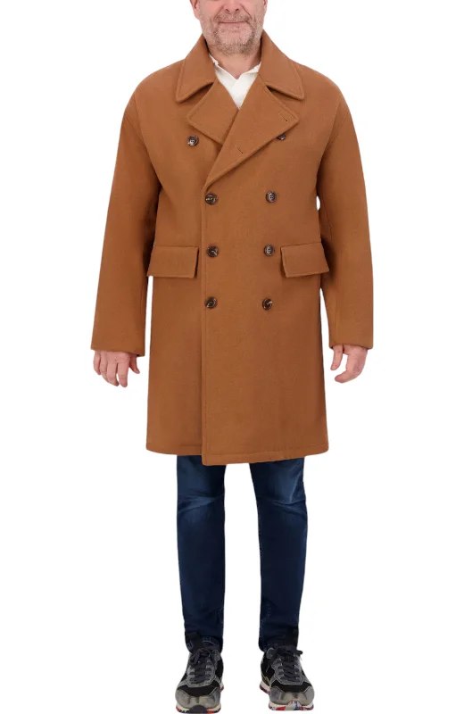 Deal Mania Hudson Jeans Men's Wool Oversized Peacoat
