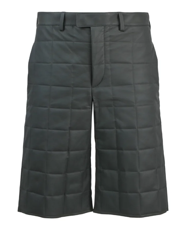 Must-Have Deals Leather Quilted Puffer Shorts