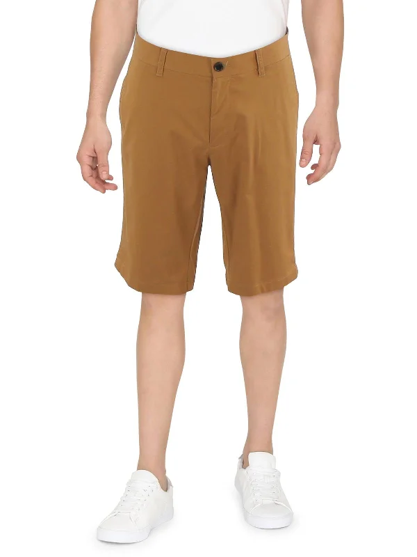 Exclusive Savings Mens Solid Above Knee Khaki Shorts