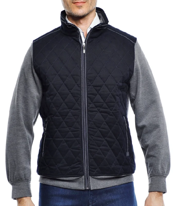 Must-Have Deals Navy and Grey Quilted Knit Jacket