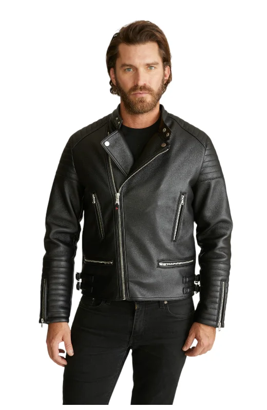 Special Discount Robert Graham Men's Vegan Leather Moto