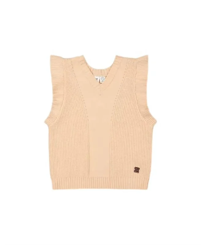 Stock Clearance Taffy Knitted Vest In Beige