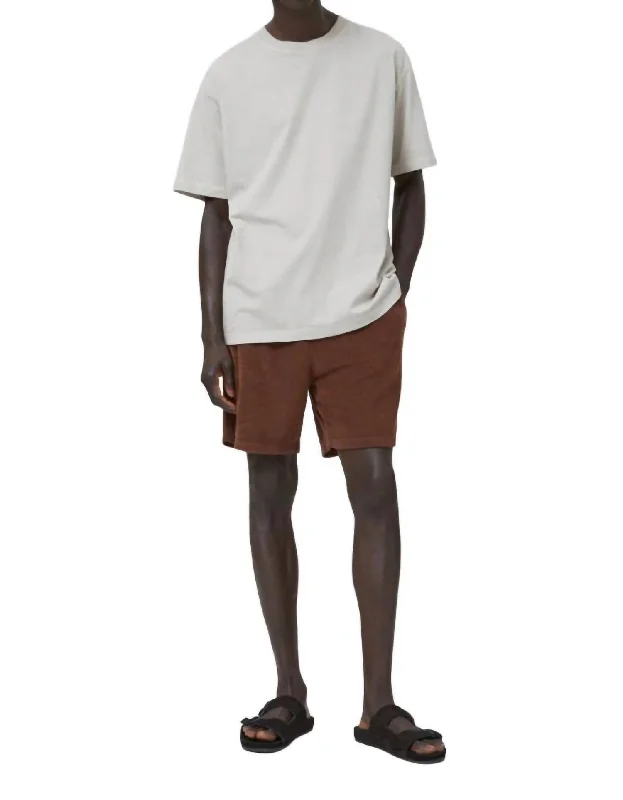 Referral Discount Terry Cloth Shorts In Brazil Nut