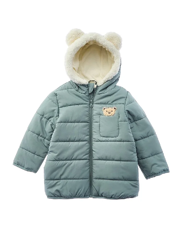 Don't Wait Wippette 3D Cute Bear Applique Quilted Puffer Jacket
