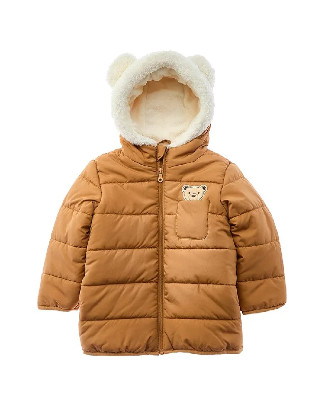 Deep Discounts Wippette 3D Cute Bear Applique Quilted Puffer Jacket