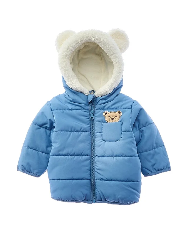 Extra Savings Wippette 3D Cute Bear Applique Quilted Puffer Jacket