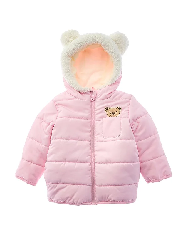 Overstock Sale Wippette 3D Cute Bear Applique Quilted Puffer Jacket