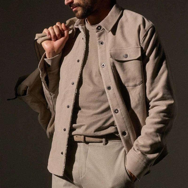 Act Fast Cotton Moleskin Shirt Jacket - Light Tan