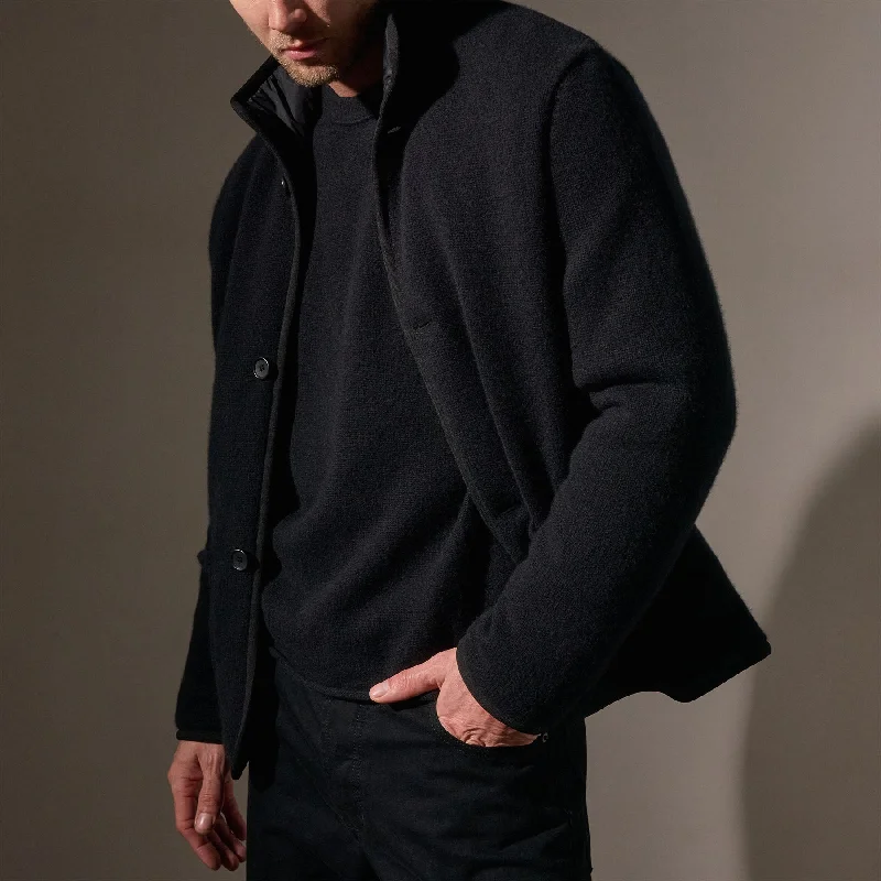 Lowest Prices Insulated Cashmere Knit Coat - Black
