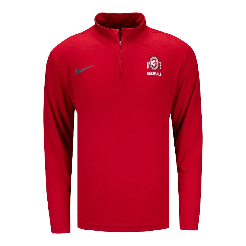 Final Clearance Ohio State Buckeyes Nike Baseball 1/4 Zip Scarlet Jacket