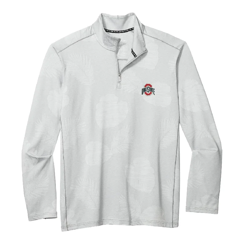 Hurry In Ohio State Buckeyes Sport Delray Frond 1/2 Zip Gray Jacket