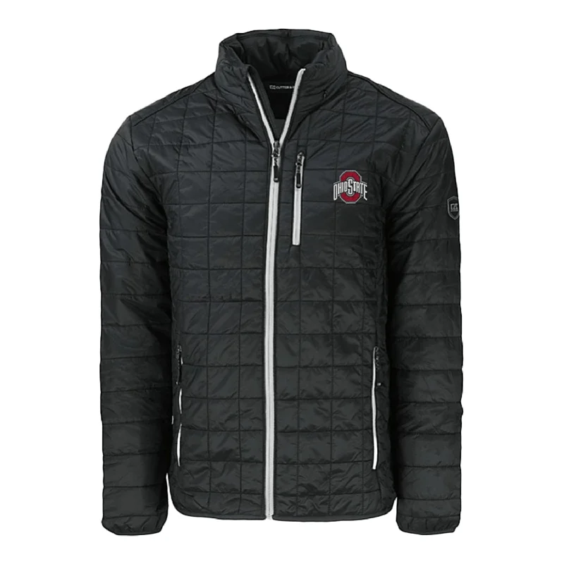 Huge Savings Ohio State Buckeyes Cutter & Buck Rainier PrimaLoft Eco Insulated Black Full Zip Jacket Huge Savings Ohio State Buckeyes Cutter & Buck Rainier PrimaLoft Eco Insulated Black Full Zip Jacket