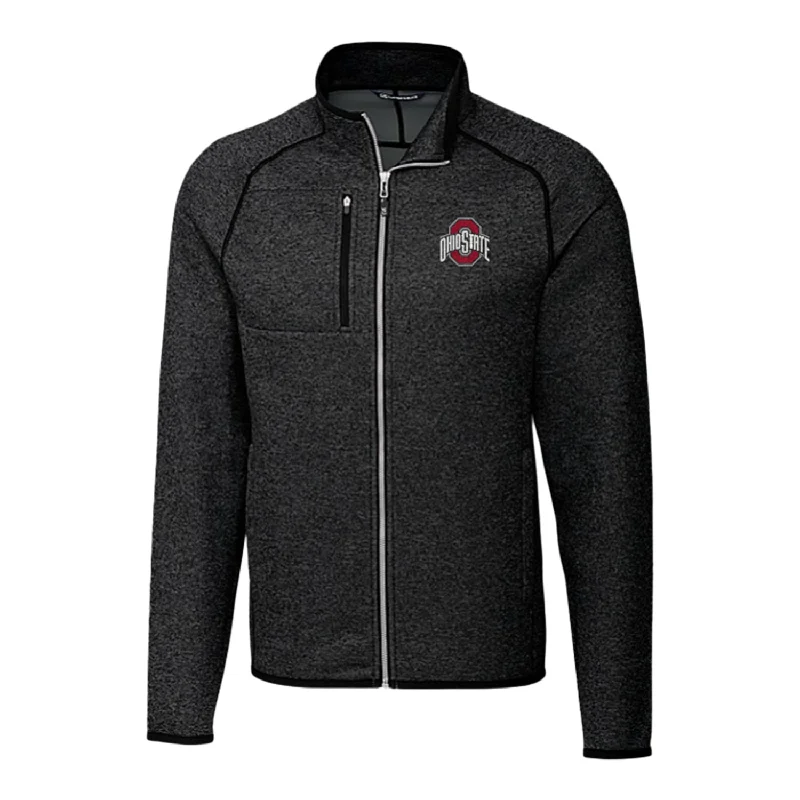 Fantastic Deals Ohio State Buckeyes Cutter & Buck Mainsail Sweater-Knit Charcoal Full Zip Jacket Fantastic Deals Ohio State Buckeyes Cutter & Buck Mainsail Sweater-Knit Charcoal Full Zip Jacket