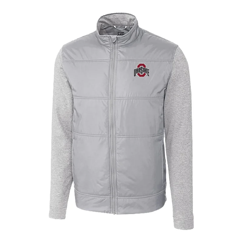 Deal of the Week Ohio State Buckeyes Cutter & Buck Stealth Hybrid Quilted Gray Full Zip Jacket Deal of the Week Ohio State Buckeyes Cutter & Buck Stealth Hybrid Quilted Gray Full Zip Jacket