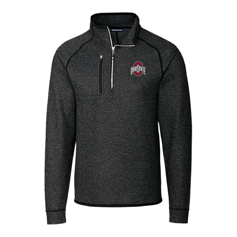 Daily Specials Ohio State Buckeyes Cutter & Buck Mainsail Sweater-Knit Charcoal 1/2 Zip Jacket Daily Specials Ohio State Buckeyes Cutter & Buck Mainsail Sweater-Knit Charcoal 1/2 Zip Jacket