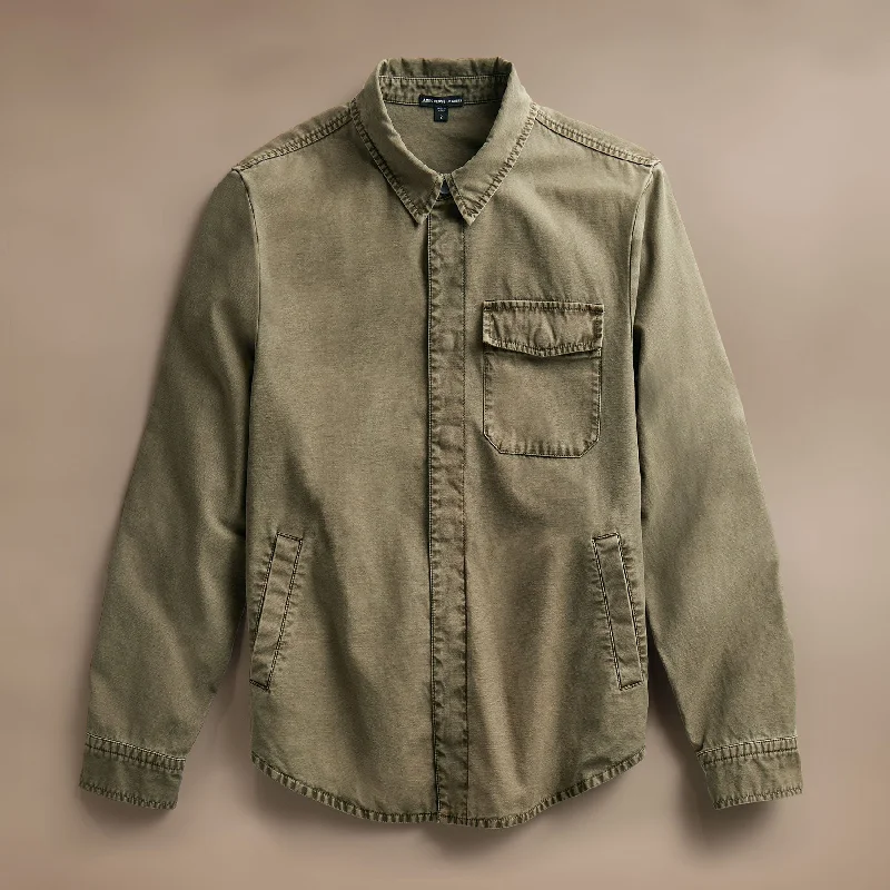 Discount Deals Reverse Cotton Twill Shirt Jacket - Trooper Pigment