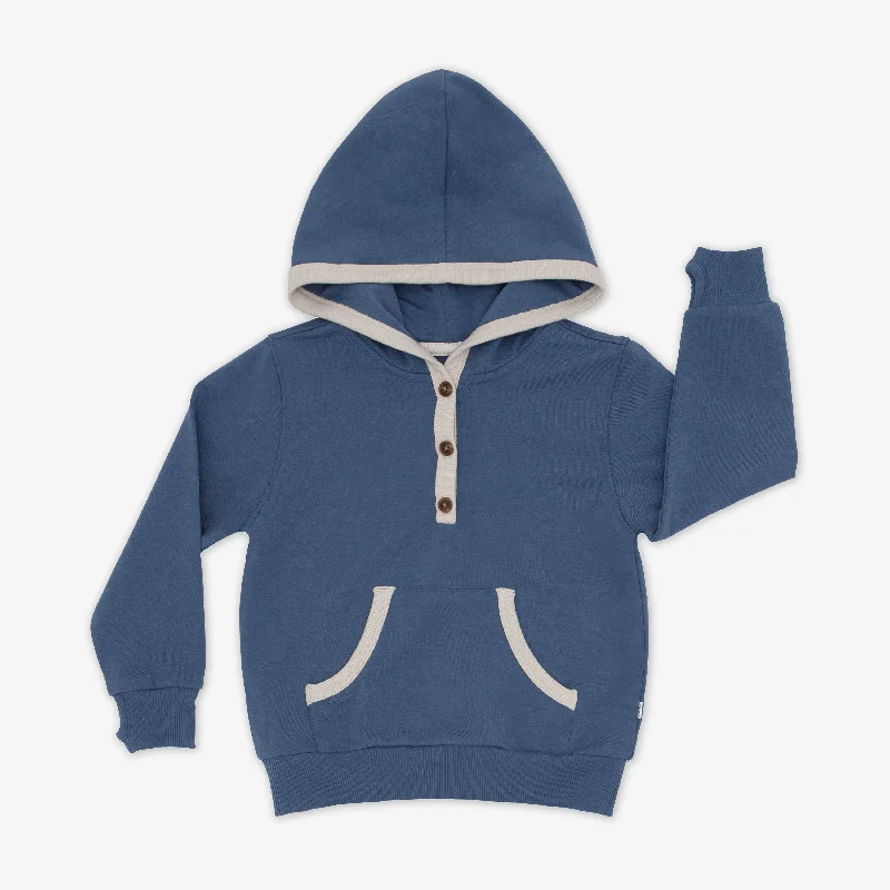 Best Bargains Vintage Navy Henley Hoodie