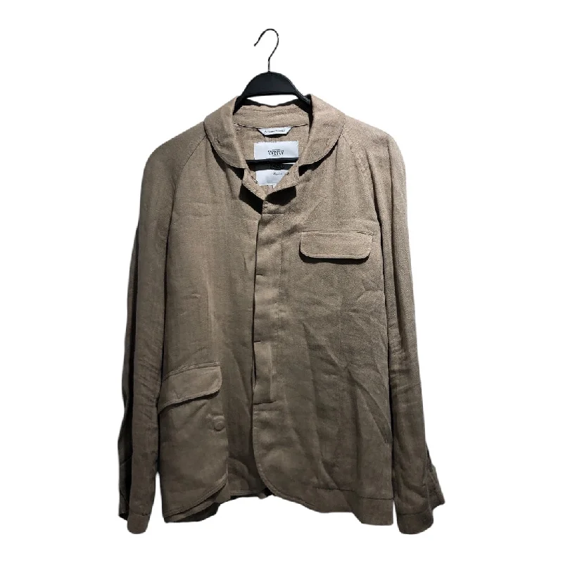 Deal Explosion WORK NOT WORK/Jacket/L/Linen/BEG/COLLARED BUTTON UP JACKET