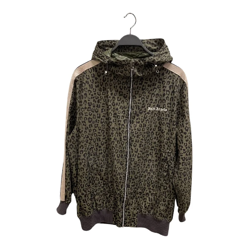 Limited Time Offer Palm Angels/Windbreaker/S/Nylon/GRN/Animal Pattern/leopard