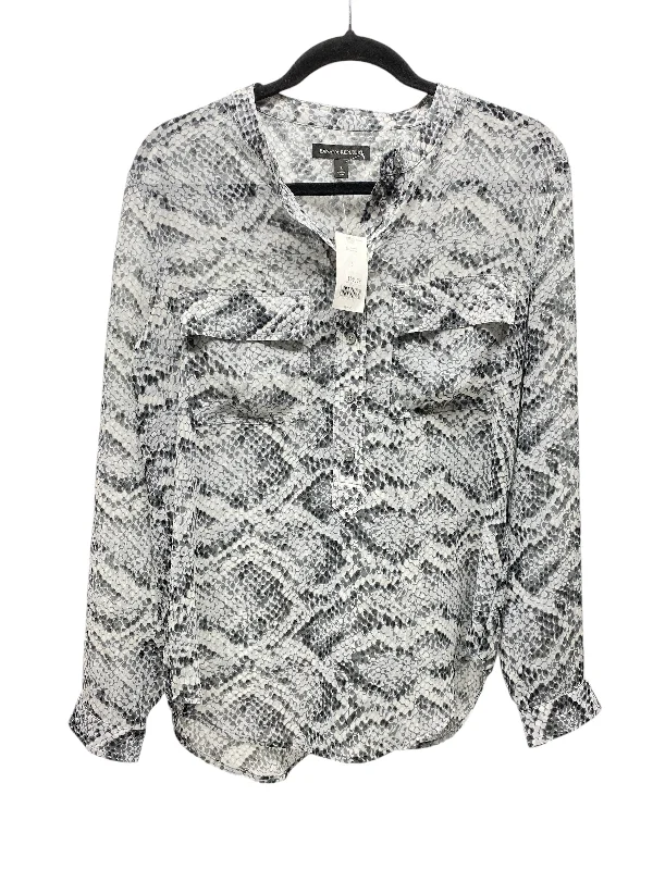 Midnight Madness Blouse Long Sleeve By Banana Republic In Grey, Size: S