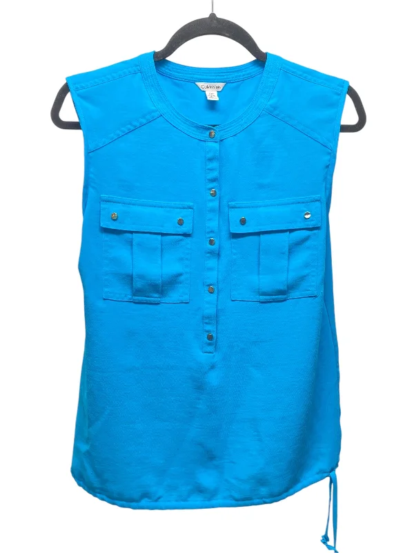 Super Savings Top Sleeveless By Calvin Klein In Blue, Size: S